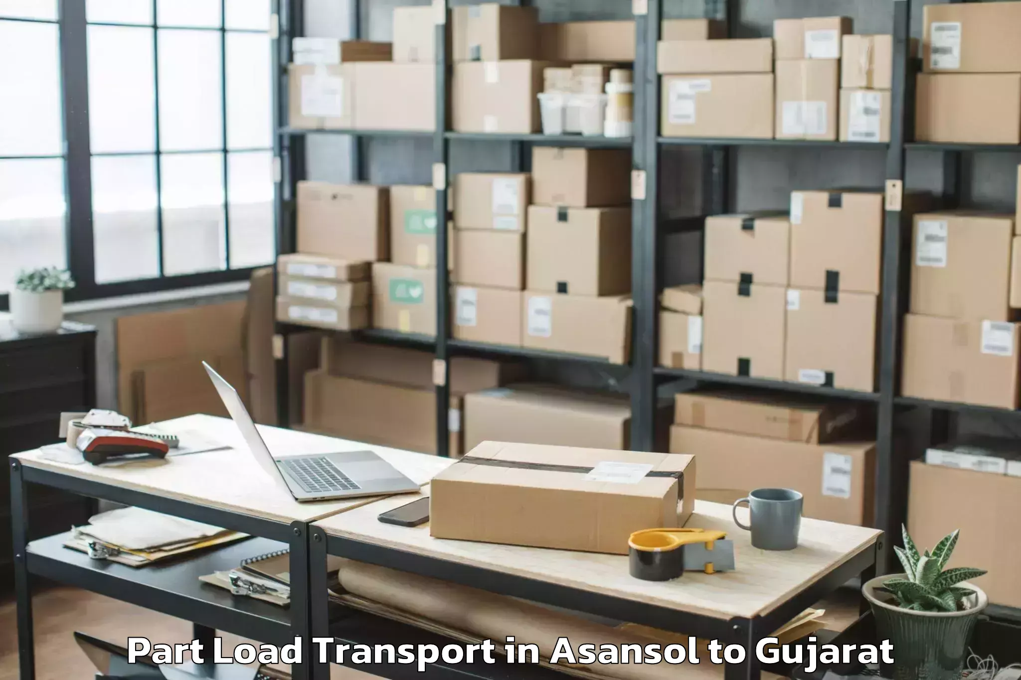 Top Asansol to Upleta Part Load Transport Available